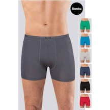 5 Adet Erkek Likralı Yumuşak Bambu Boxer %96 Bambu % 4 Likra 001