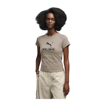 Puma Sport Graphic Kadın Bej Günlük Stil T-shirt 69405181