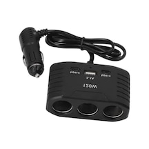 120w Çakmak Soketi, 2 Usb Ve 1 Type-c Çoğaltıcı Araç Şarj Cihazı