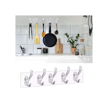 5'li Güçlü Yapışkanlı Şeffaf Duvar Askısı Banyo Mutfak Düzenleyici Pratik Askılık Bx40 Diğer