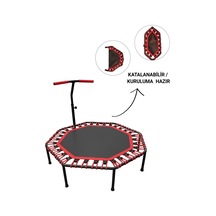 135 Cm Katlanabilir Sekizgen Step Trambolin Tutunmalı Trambolin Fitness Zıplama Trambolini