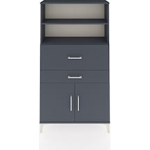 Arges Dolap 3 Raflı 2 Çekmeceli 2 Kapaklı 88x30x163 Antrasit-... Antrasit