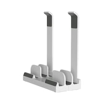 Çift Amaçlı Dizüstü Bilgisayar Dikey Standı Depolama Rafı Masaüstü Yükseltme Soğutma Tabanı White