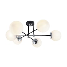 Tt027-6 Sy-Kr Tt Aydınlatma Mat Siyah - Krom 6 Lı Lüks Avize