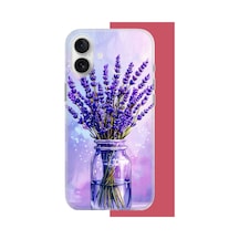 İphone 16 Uyumlu Lavanta Uv Baskılı Silikon Kılıf Renkli