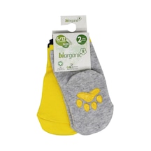 Bibaby Biorganic Paw 2'Li Kaymaz Çorap 68393 Bej-Ekru