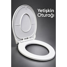 Çift Kullanımlı Çocuk Ve Yetişkin Klozet Kapağı - Lisinya Beyaz