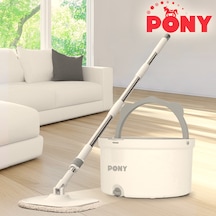 Pony Beyaz Temiz & Kirli Suyu Ayırma Özelliği Otomatik Temizlik Seti Mop Paspas