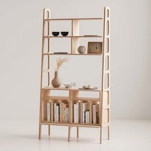 Woodesk Ocean, Ahşap Kitaplık Ve Raf Ünitesi, Natural Renk