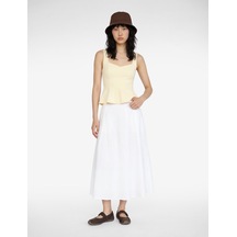Koton U Yaka Slim Fit Peplum Kolsuz Bluz Sarı 6sal30124ık Sarı