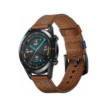 Samsung Galaxy Uyumlu Watch 42mm 20mm Krd-19 Deri Kordon - Kahverengi