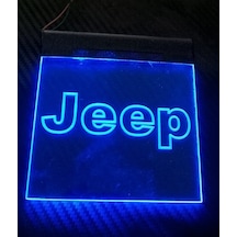 Jeep Işikli Arma Mavi  Ebat 10Cmx10Cm 12 Volt.