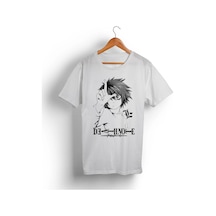 Death Note L Anime Siyah Tişört Beyaz