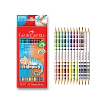Faber Castell Boyama Seti Comfort Keçeli Kalem 15+3 Metalik Renk Ve Çift Uçlu Bicolor Kuru Boya 24 Renk Çok Renkli