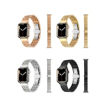 Apple Uyumlu  Watch 7 45 MM Kordon Zikzak Dizayn Metal Kordon 86