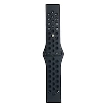 Watch 20mm Uyumlu Spor Delikli Kordon - Siyah-füme