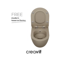 Creavit Free Duroplast Yavaş Kapanan Klozet Kapaklı Cappucino Set Fe320cm
