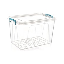30 Litre Kilitli Kapak Dikdörtgen Kiler Saklama Kabı 48x31 H:29cm Her Gıdaya Uygun Sağlıklı Plastik Çok Renkli