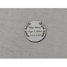 6 CM Yaprak Çerçeve Magnet Söz Nişan Nikah Düğün 25 Adet
