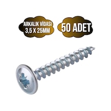 Arkalık Vidası 3,5x25mm Pullu Çinko Ahşap Mdf Arkalık Montaj Vidası 3,5x25mm 50 Adet 25 MM