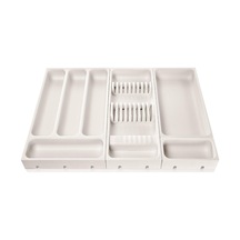 Flexispace 899430 Mutfak Gereçleri İçin Çekmece Düzenleyici, Plastik, Beyaz, 37 X 22 X 4,5 Cm Belirtilmemiş