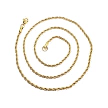 2.5 Mm Çelik Halat - Burgu Sarı Renk 24 Ayar Altın Kaplama Çelik Zincir Sarı