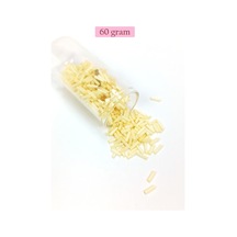 Uzun Boru Kesme Boncuk Çap 2mm Uzunluk 10 Mm - 60 Gram - Krem - Bnc273