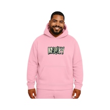 Benroma Money Baskılı Büyük Beden Unisex Sweatshırt Pembe