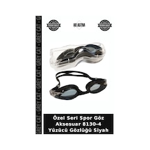 Özel Seri Spor Göz Aksesuar 8130-4 Yüzücü Gözlüğü Siyah