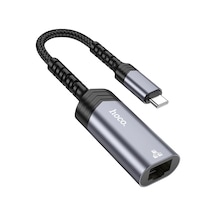 Hoco. Ua26 Tak Çalıştır Type-c To Rj45 100 Mbps Ethernet Dönüştürücü - Gri