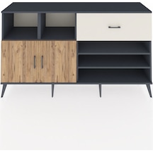 Kronos Konsol 6 Raflı Tek Çekmeceli 2 Kapaklı 176x59x99 Antrasit-çam/aytaşı Atlas Çam/aytası - Antrasıt