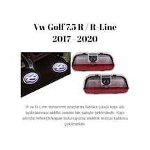 Volkswagen Vw Golf 7.5 R / R-line 2017 2018 2019 2020 Uyumlu Kapı Altı Led Logo Projektörü 3 Boyutlu Hayalet Karşılama Işığı Lazer Işık Geçmeli