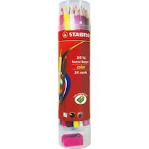 Stabilo 24Lü Renkli Kuru Boya Plastik Tüp 1224-77-Pt