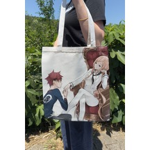 Zipzap Food Wars V4 Yazlık Kışlık Çift Taraflı Kanvas Baskı Bez Çanta Anime Çantası
