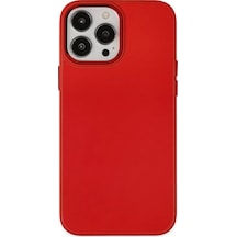 Newface Apple İphone 13 Pro Max Kılıf Asya Deri Silikon - Kırmızı