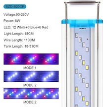Silkroadselect 18cm Ab Tarzı Akvaryum Led Işıklı Süper Ince Balık Tankı Bitki Yetiştirme Aydınlatma Cm Genişletilebilir Su Geçirmez Klipsli Lamba Manzara Dekorasyonu Beyaz