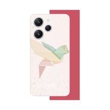 Redmi 12 Uyumlu Origami Kuş Baskılı Silikon Kılıf Renkli