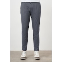 Morven Erkek Lacivert Poliviskon Trend Pileli Slim Fit Spor Pantolon Lacivert