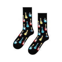 Carnaval Socks Çoklu Gitarlar Desenli Renkli Çorap Çok Renkli