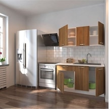 Tdesigno Inci Hazır Mutfak Dolabı 140 Cm - Tezgah Dahil Ceviz