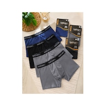 Uğur Bebe 5 Adet Siyah Lacivert Gri Tatkan Erkek Modal Boxer %45 Pamuk %45 Modal %10 Elastan Esnek Nefes Alan Super Fit Premium Lacivert Boxer Asorti Asorti