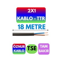 Öznur 2x1 Ttr Kablo Siyah Metre Seçenekli - 18 Metre