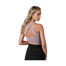 Terapi Men Açık Pembe Sırt Detaylı Fitted/vücuda Oturan Kare Yaka Spor Bluz Açık Pembe