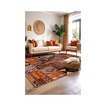 Dekoratif Halı Kaymaz Taban Leke Tutmaz Yıkanabilir Kilim Özel Ölçü Salon Halısı 3046
