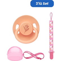 Wee Baby Pure Yuvarlak Uçlu Kauçuk Emzik No:2 - Kutu ve Band Seti Kız Somon