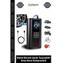 Özel Üretim Dual Mod 150 Psı Led Powerbank Dijital Ekranlı Şarjlı Taşınabilir Araç Hava Kompresörü