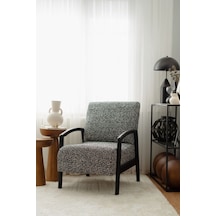 Luma Siyah Ahşap Berjer Çok Renkli