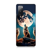 Samsung Galaxy S20 Fe Uyumlu 3 Kurt Ve Dolunay Desenli Silikon Kılıf
