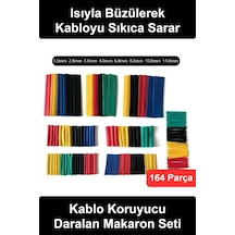 Isıyladaralanmakaron 164 Parça Kablo Koruyucu Set Renkli Elektrik İzolasyon Kılıfı Shrink Tüp 8 Far