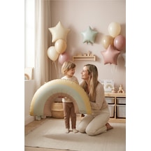 Sarı Gökkuşağı Retro Folyo Balon Doğum Günü Baby Shower Rainbow Temalı Konsept Parti Süsleme Vintage Dekorasyon Balonu Çok Renli